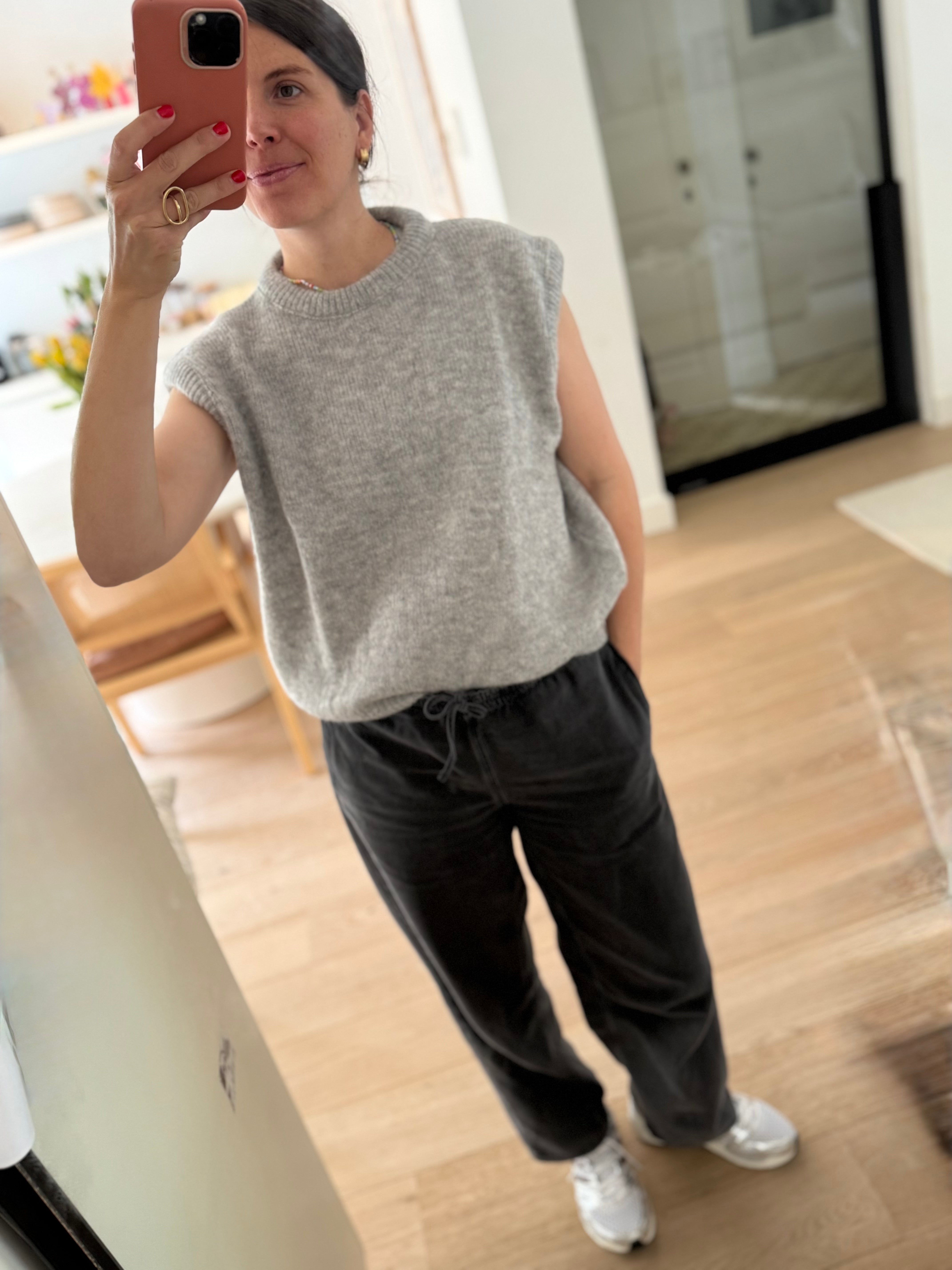 Frankie sleeveless knit grey melange