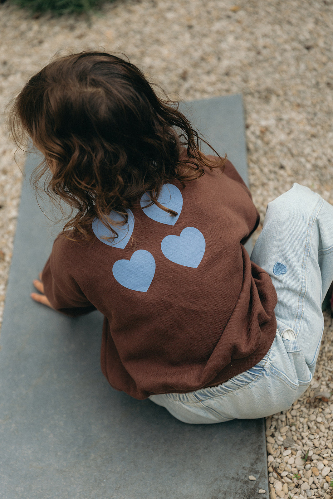 Little Cécile sweater blue hearts