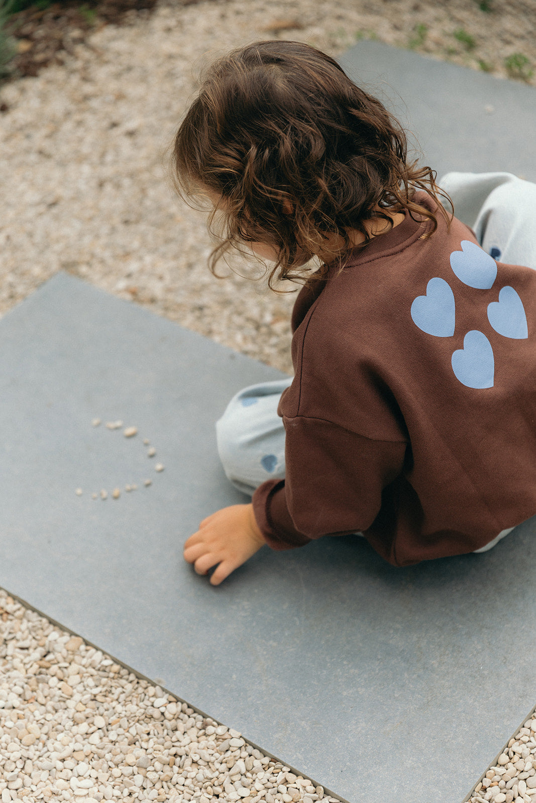 Little Cécile sweater blue hearts