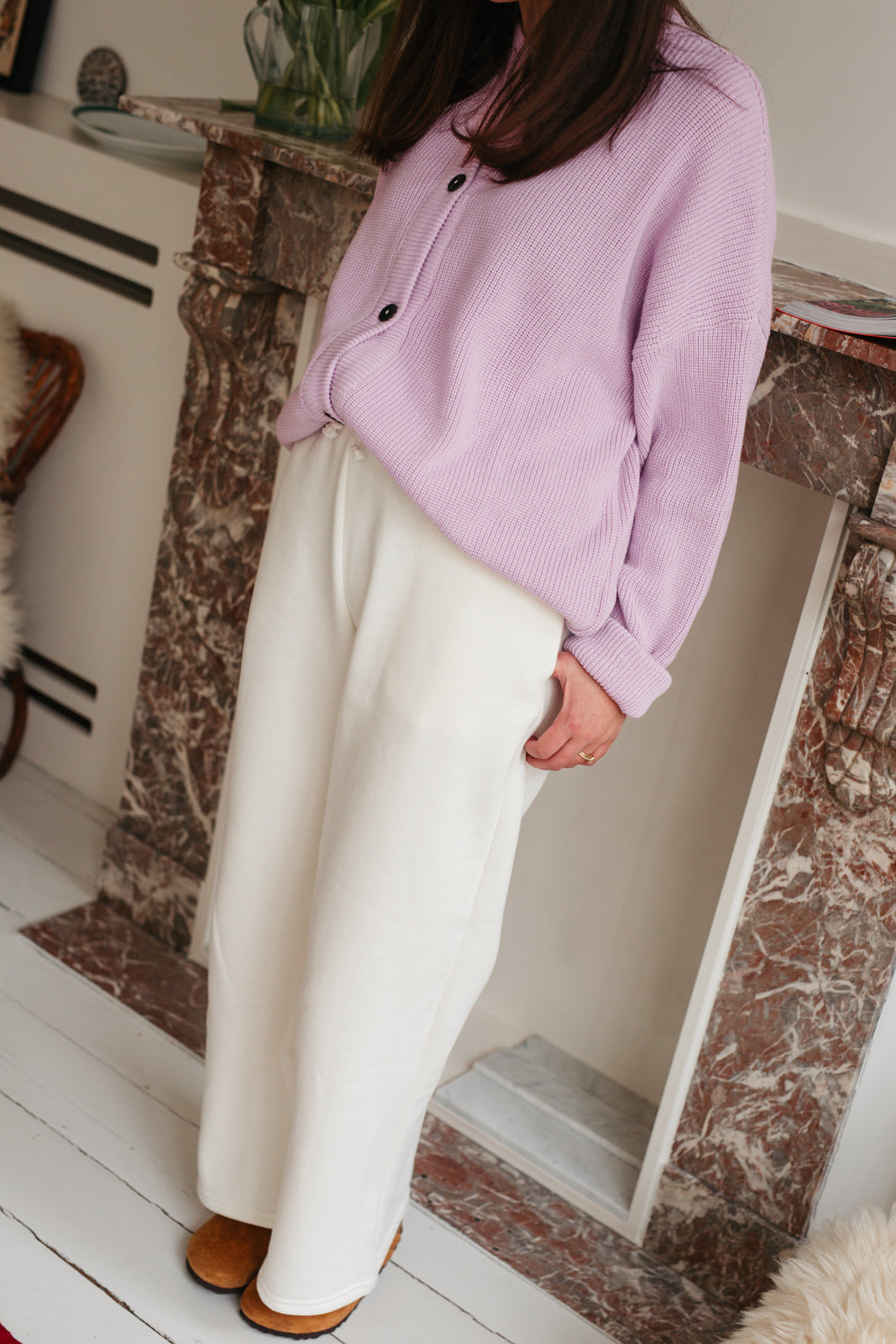 Anna wide leg joggers off white