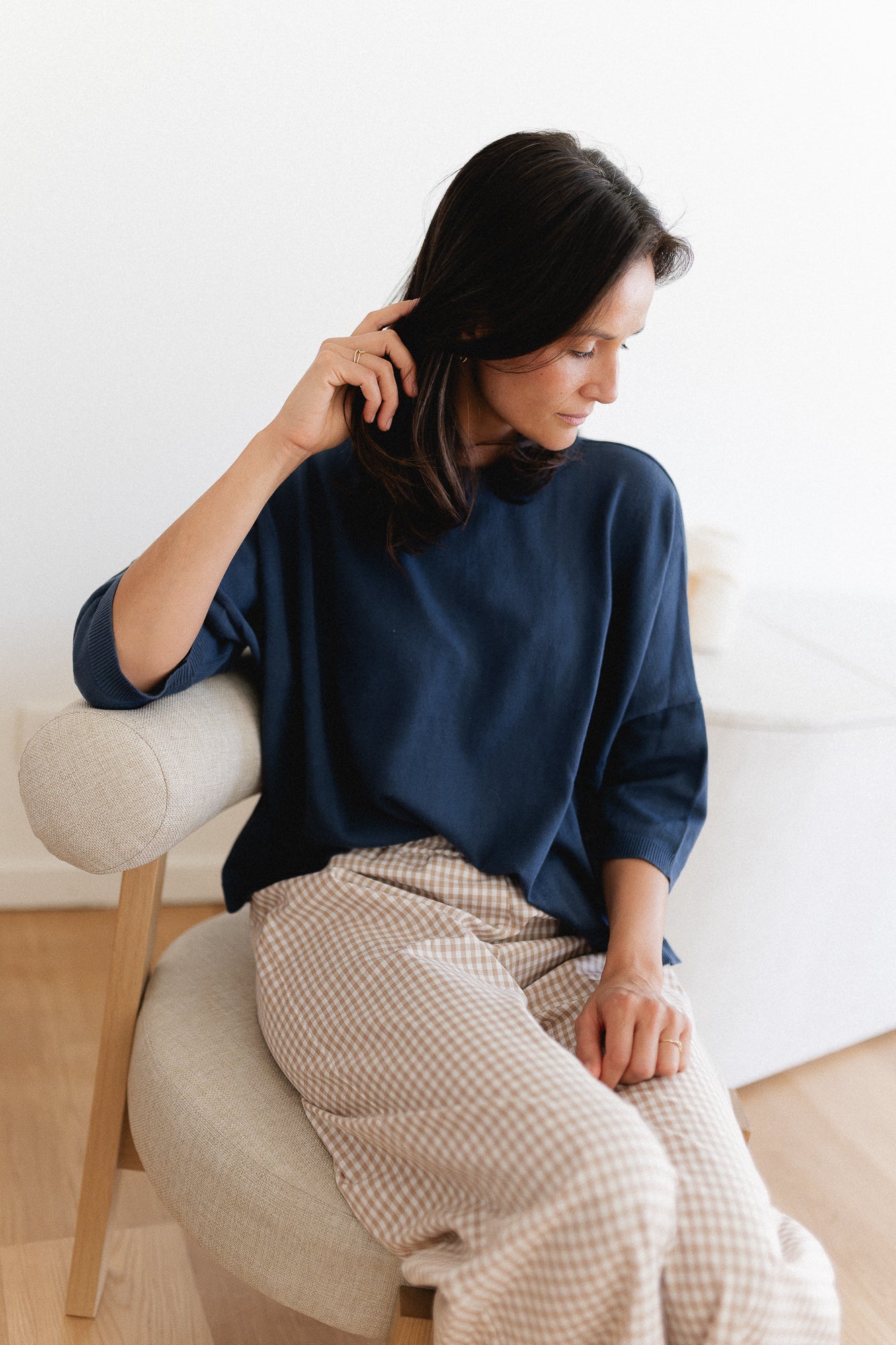 Lily oversized knit navy