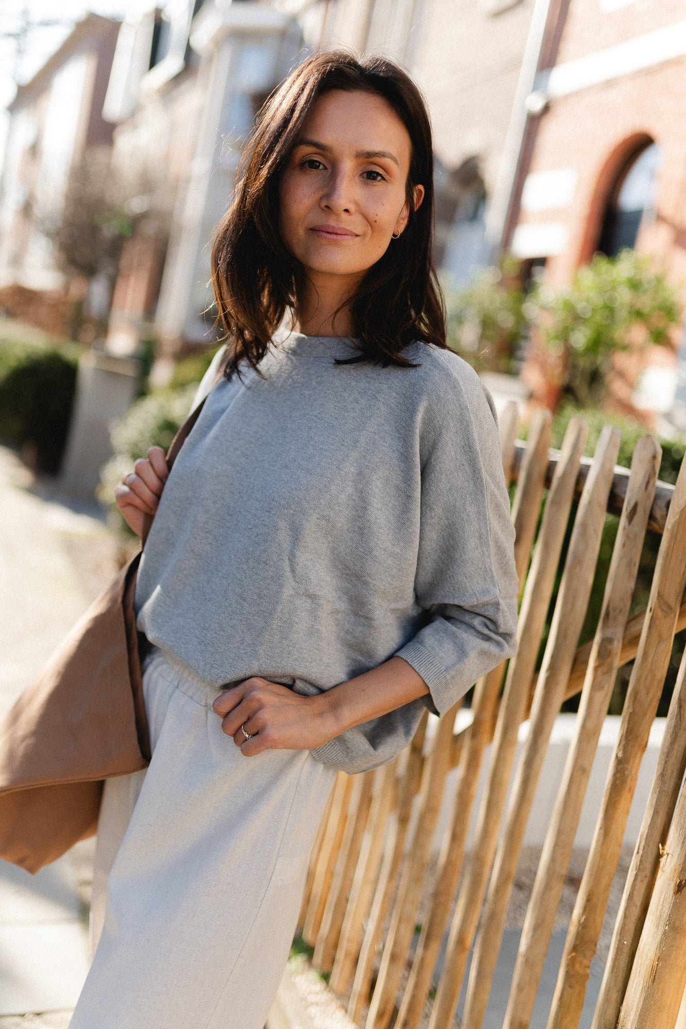 Lily oversized knit grey melange