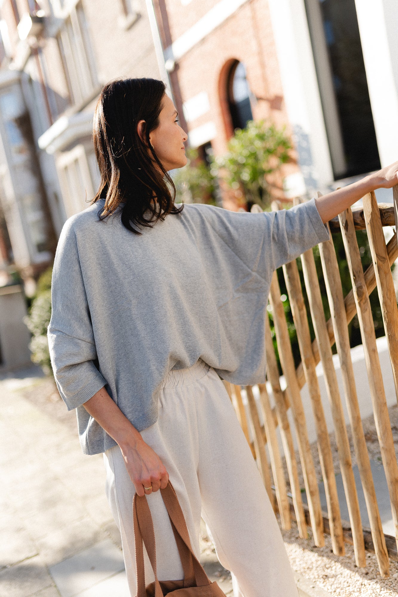 Lily oversized knit grey melange