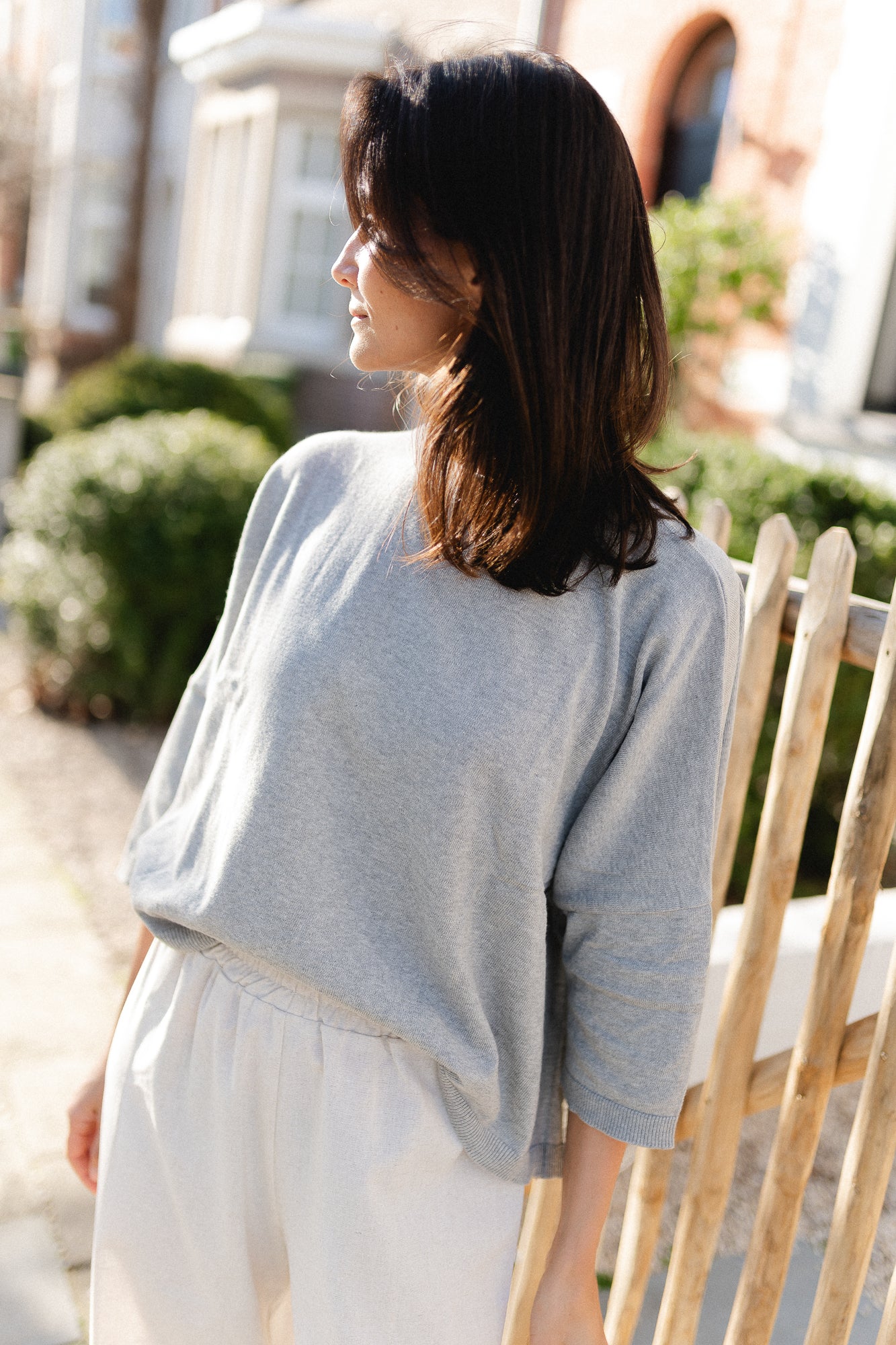 Lily oversized knit grey melange
