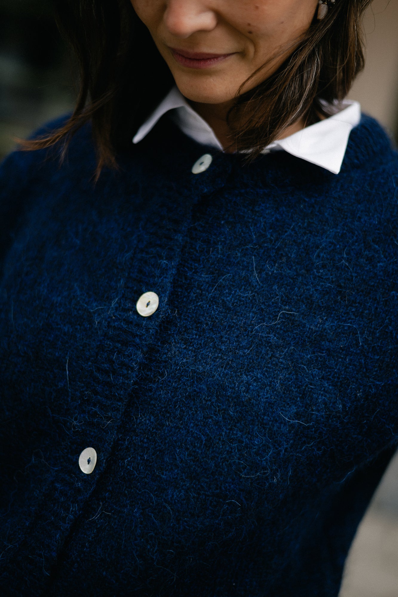 Olivia sleeveless button cardigan navy