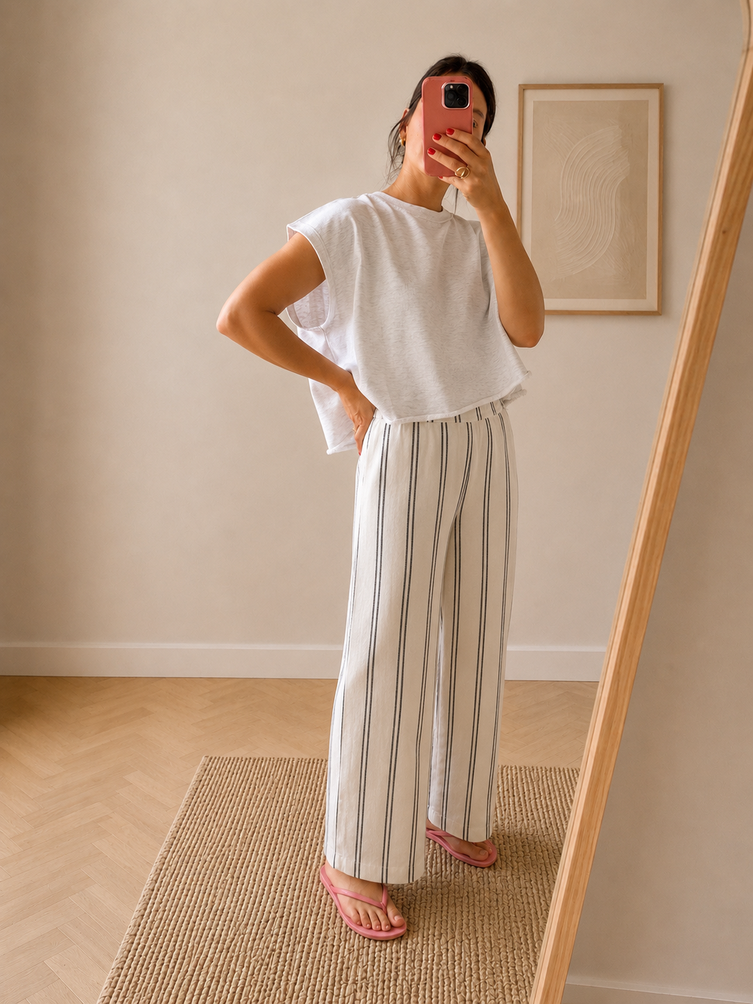 Jacqueline wide leg pantalon striped
