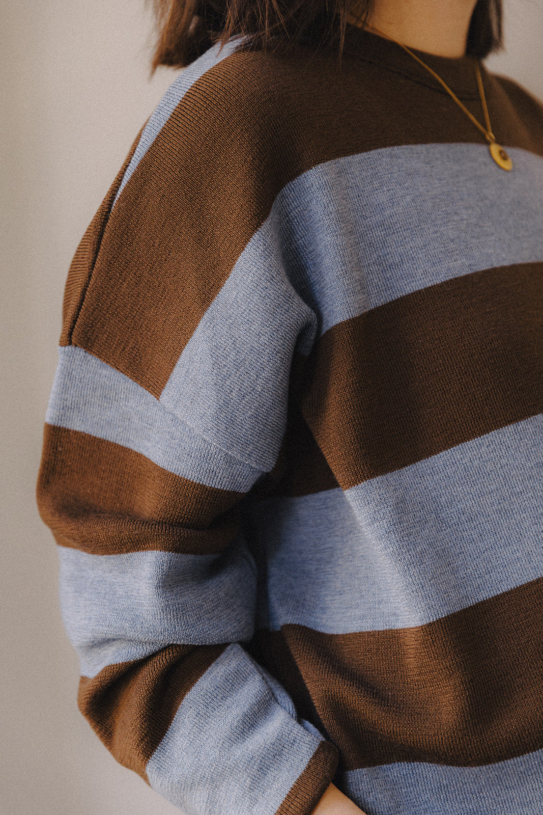 Chloé knit blue/camel striped