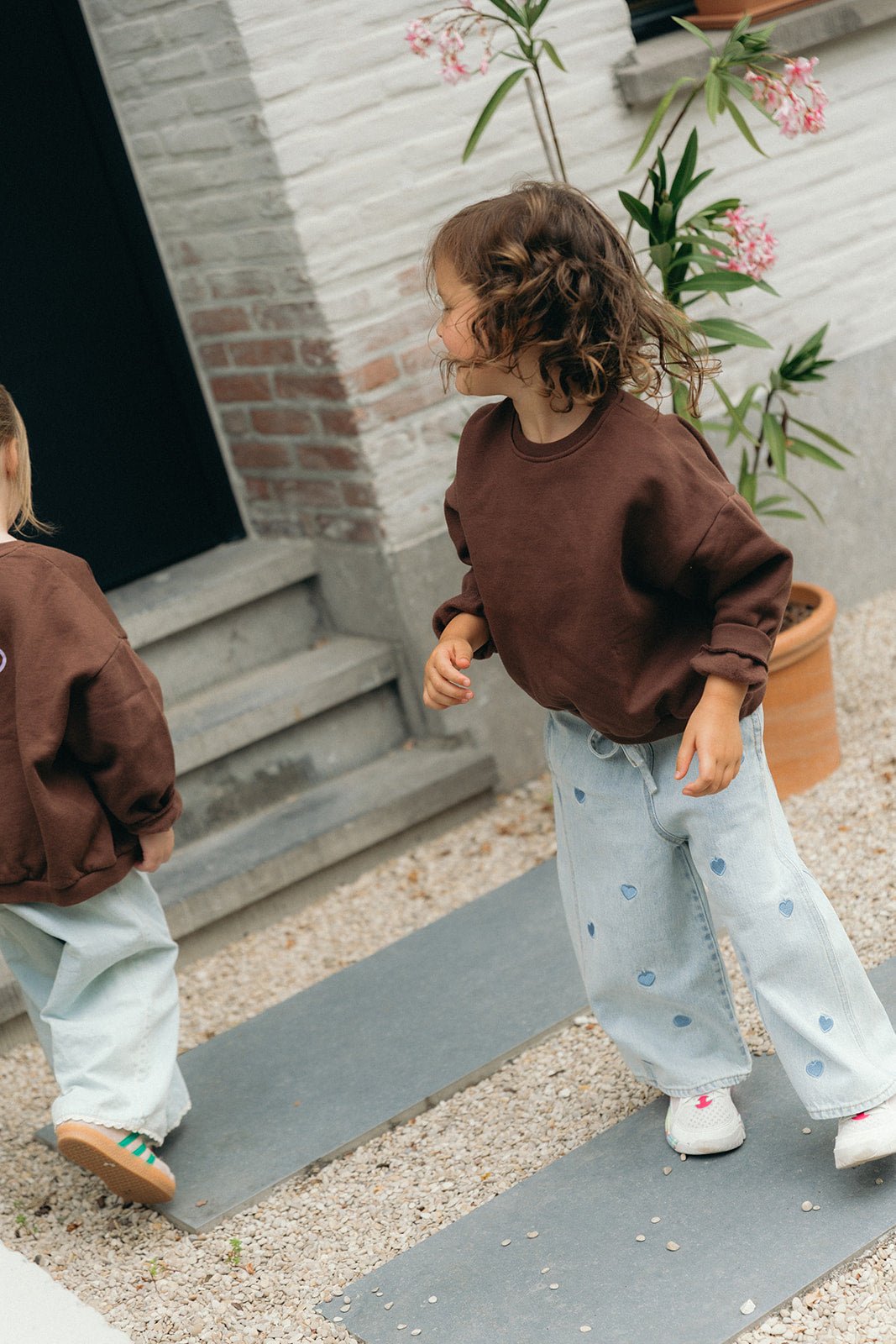 Little Cécile sweater blue hearts