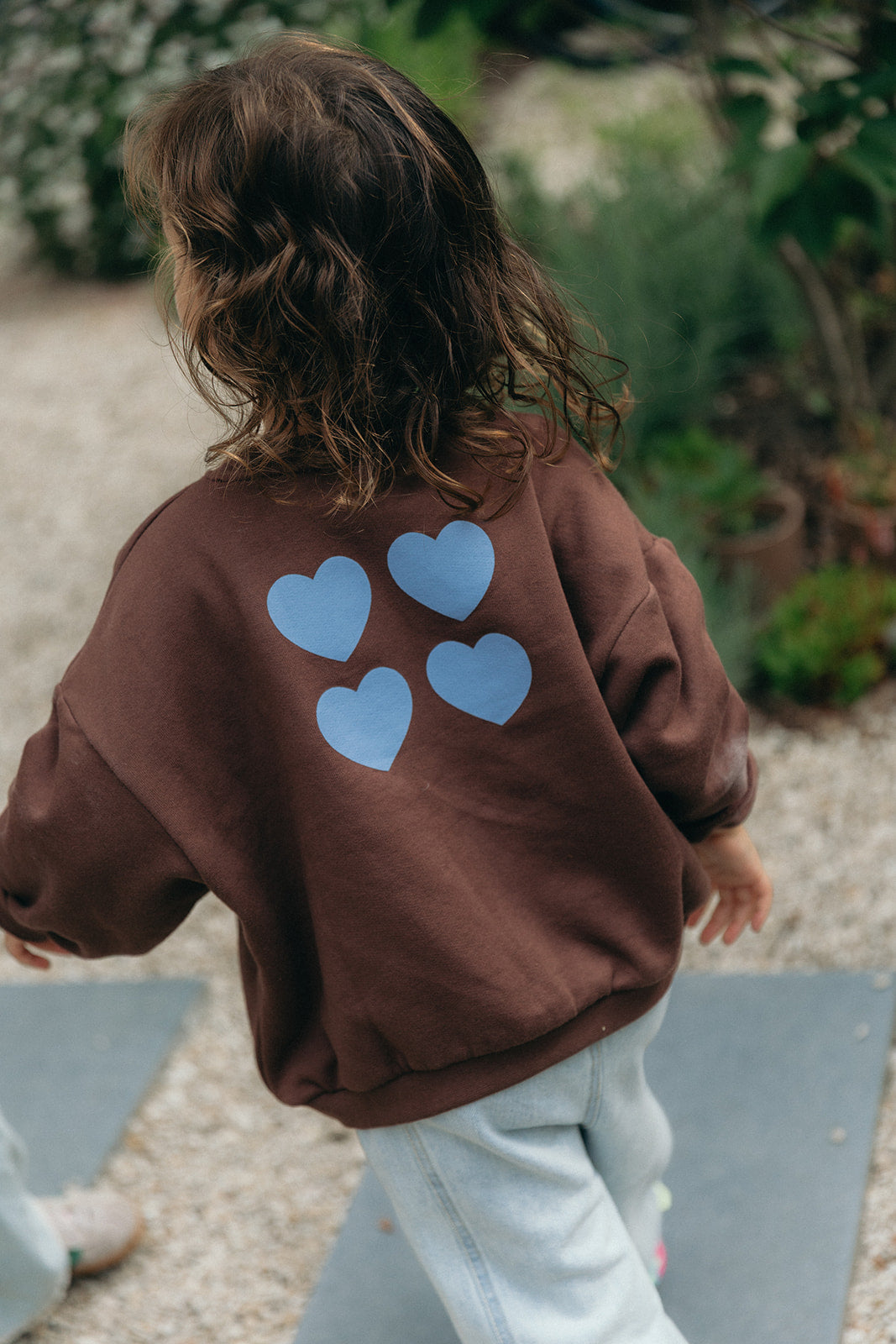Little Cécile sweater blue hearts
