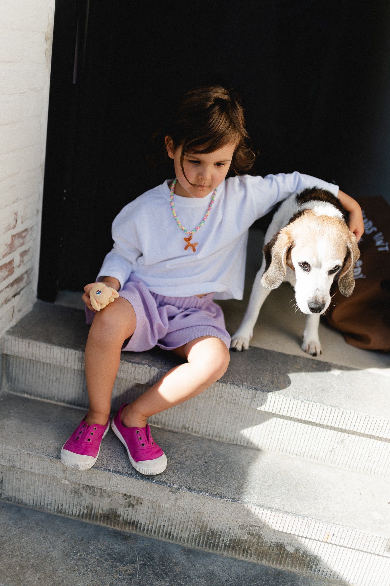 Little Estee seersucker short