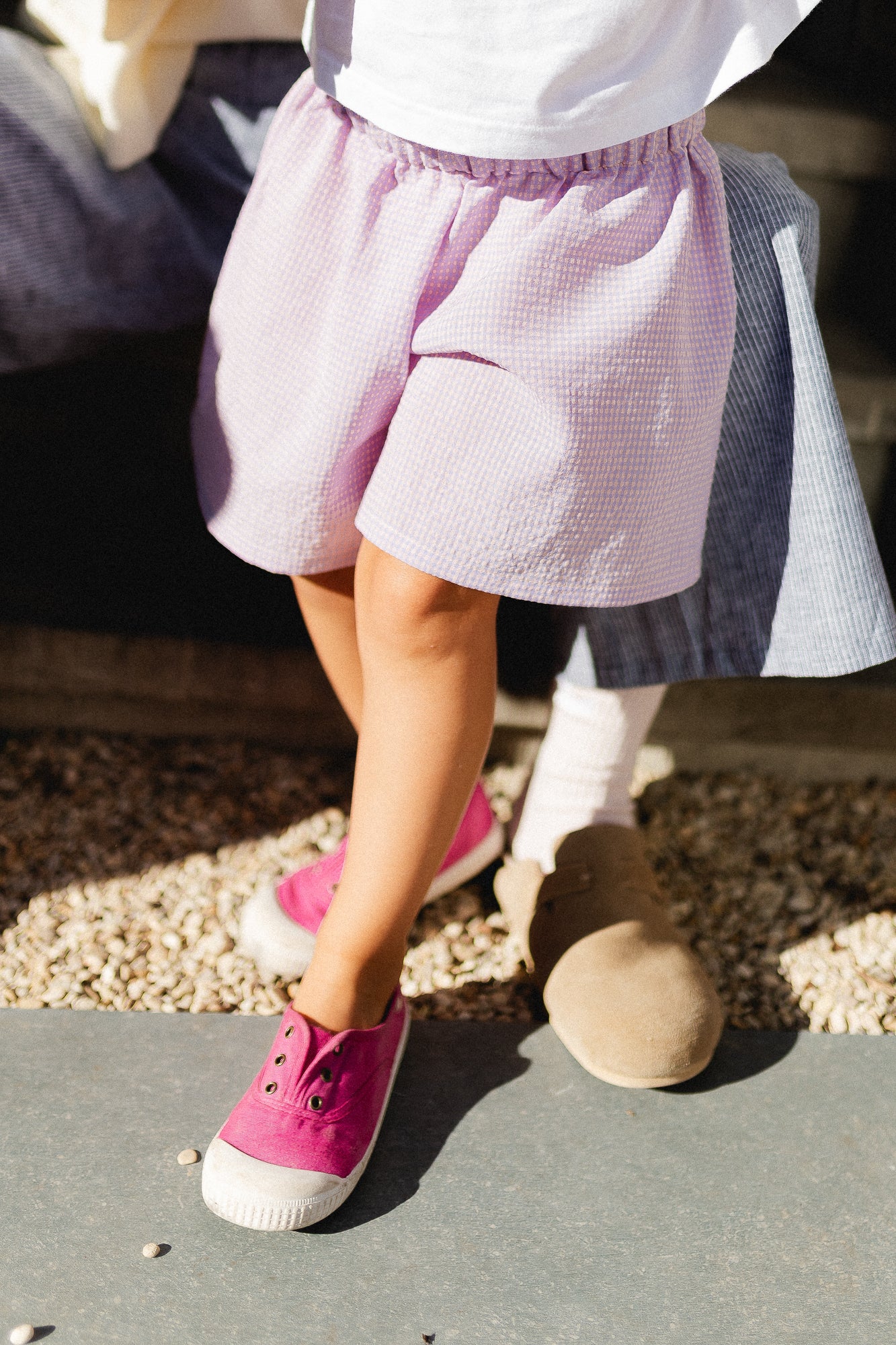 Little Estee seersucker short