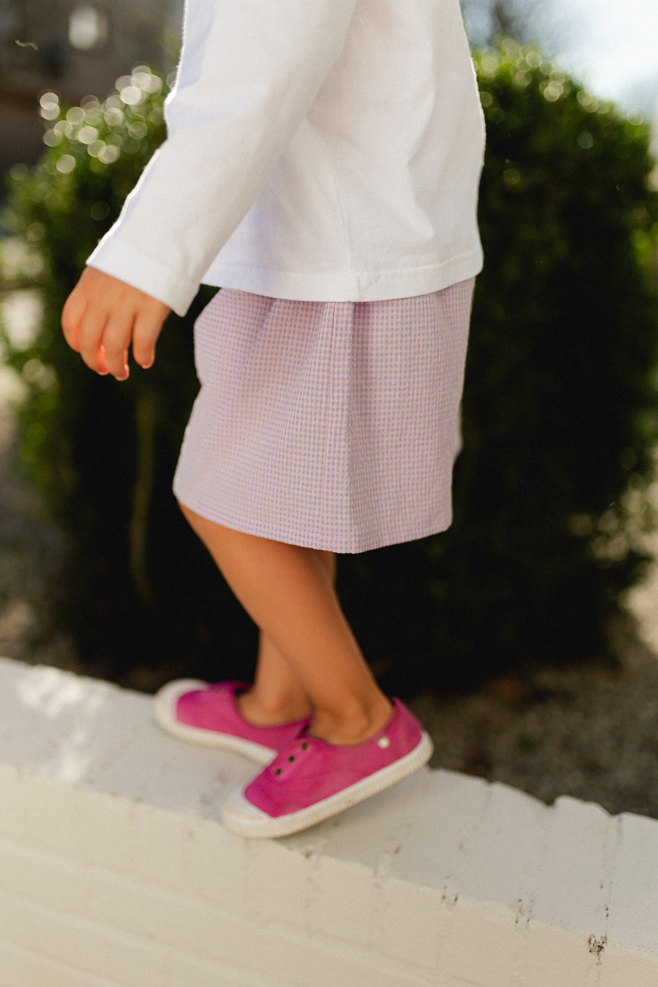 Little Estee seersucker short