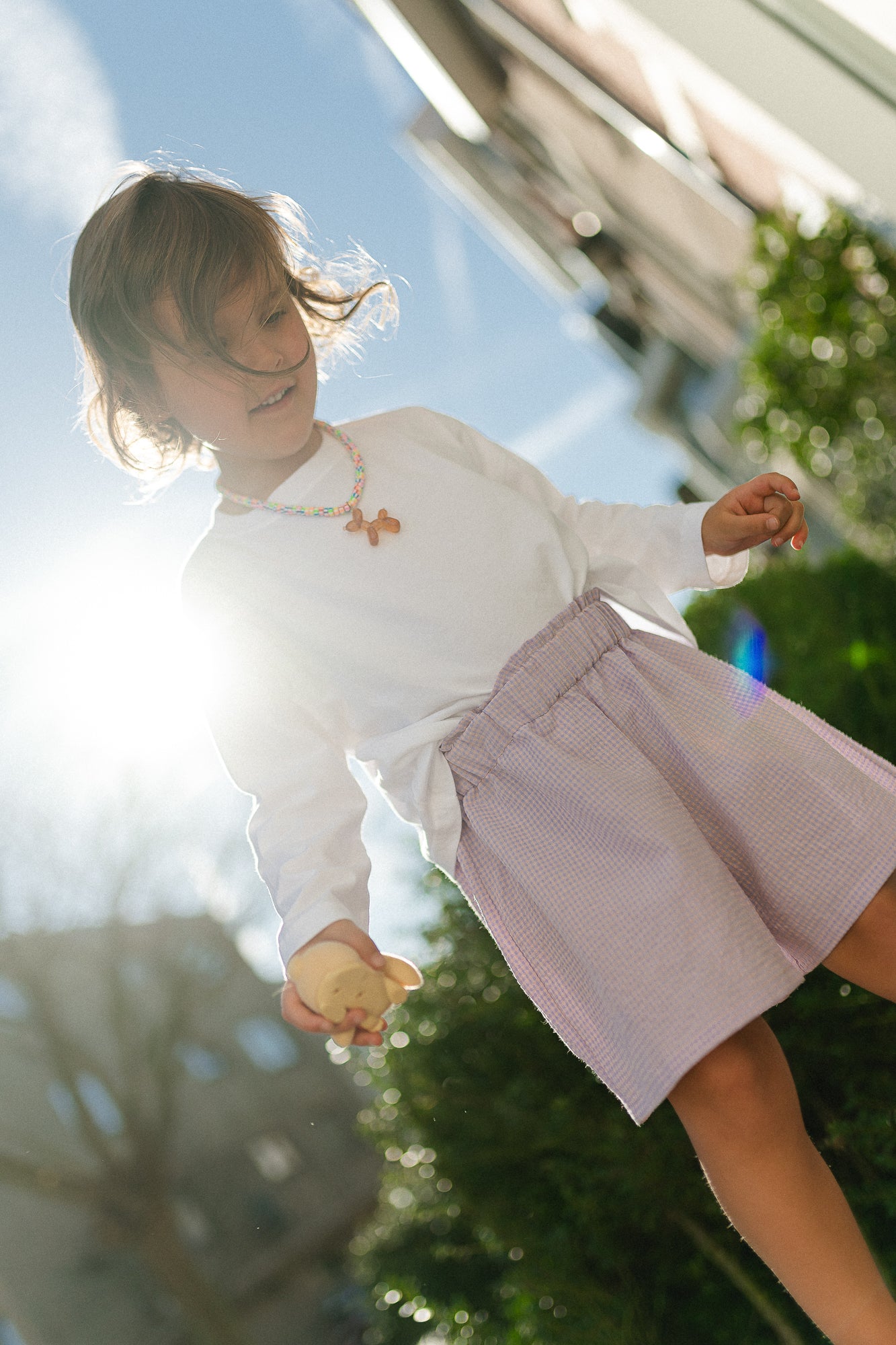 Little Estee seersucker short