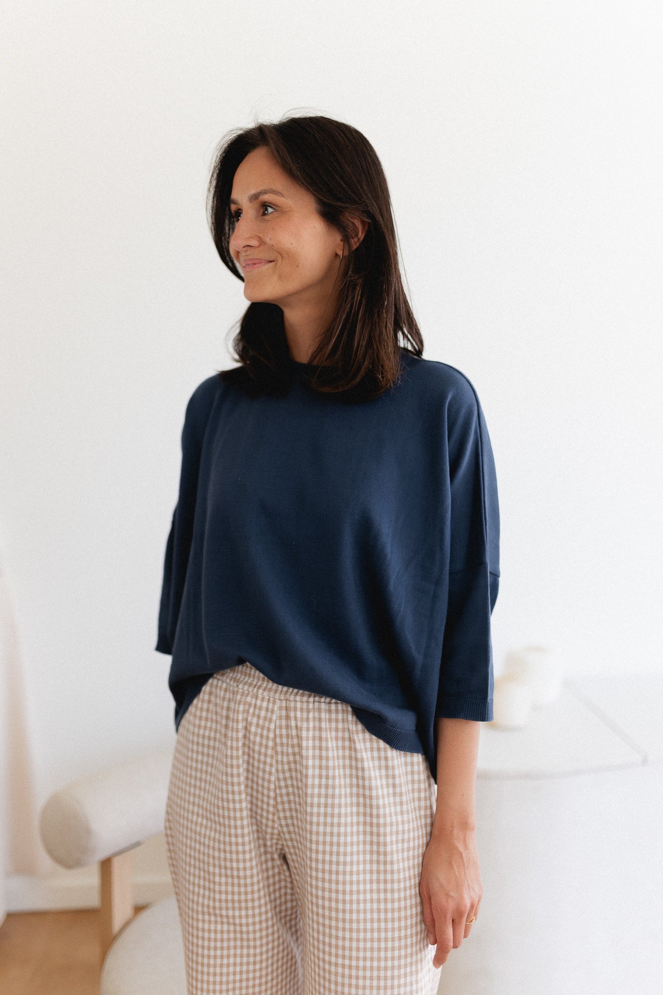 Lily oversized knit navy