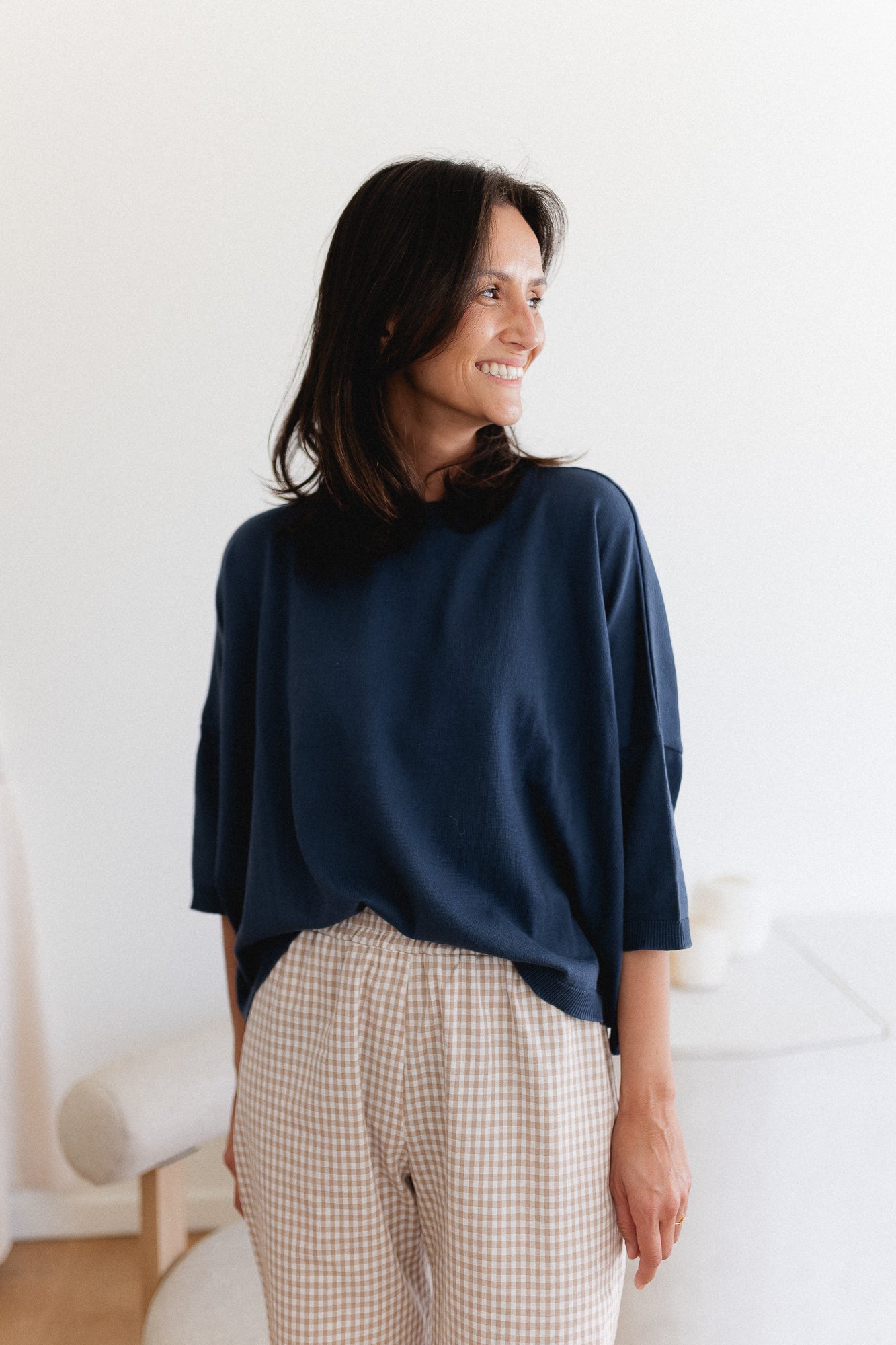Lily oversized knit navy