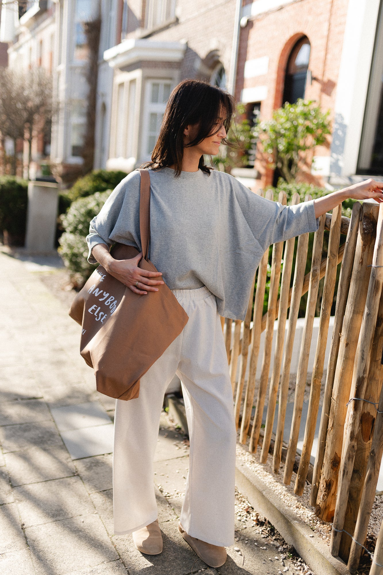Lily oversized knit grey melange