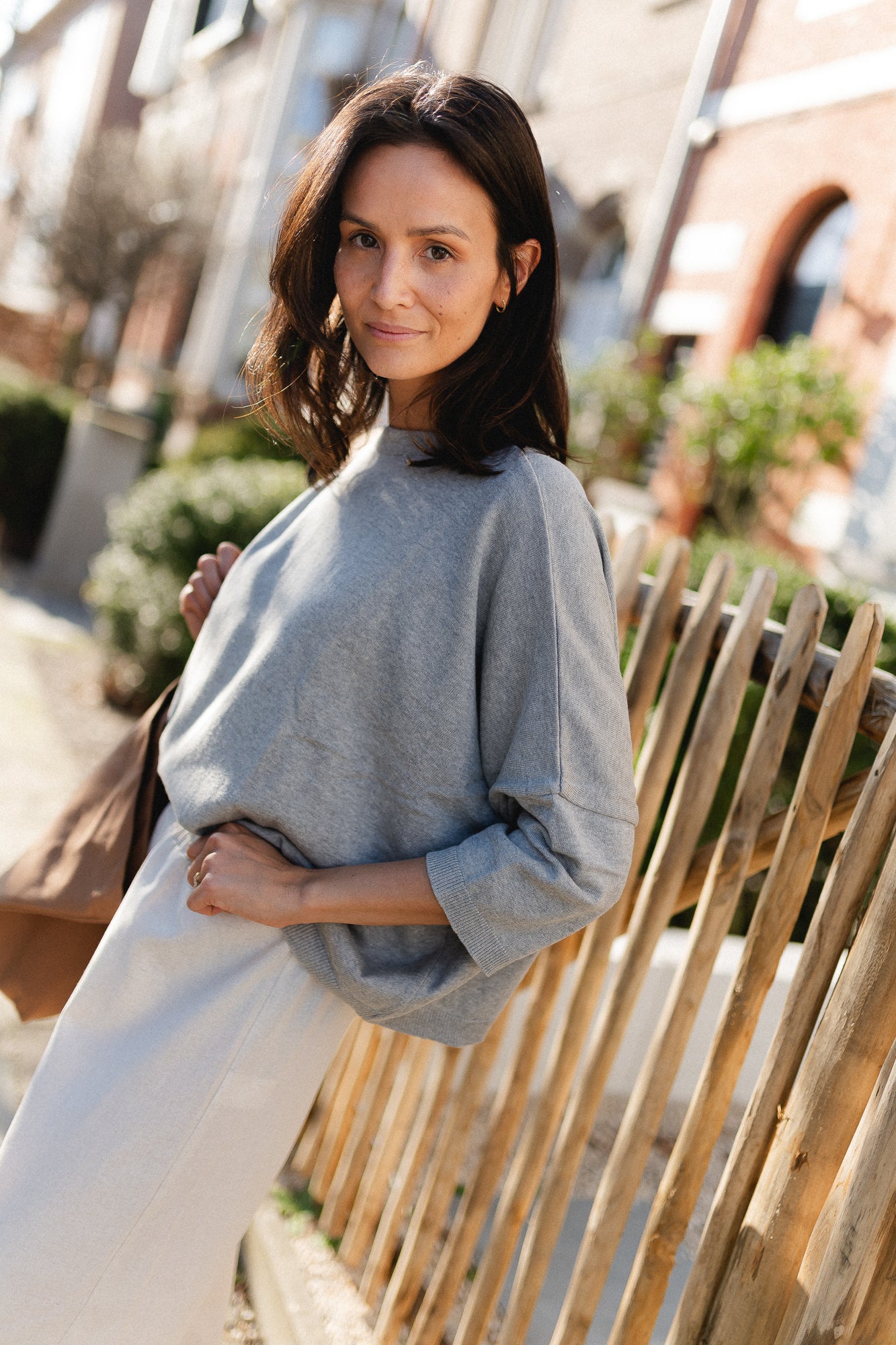 Lily oversized knit grey melange