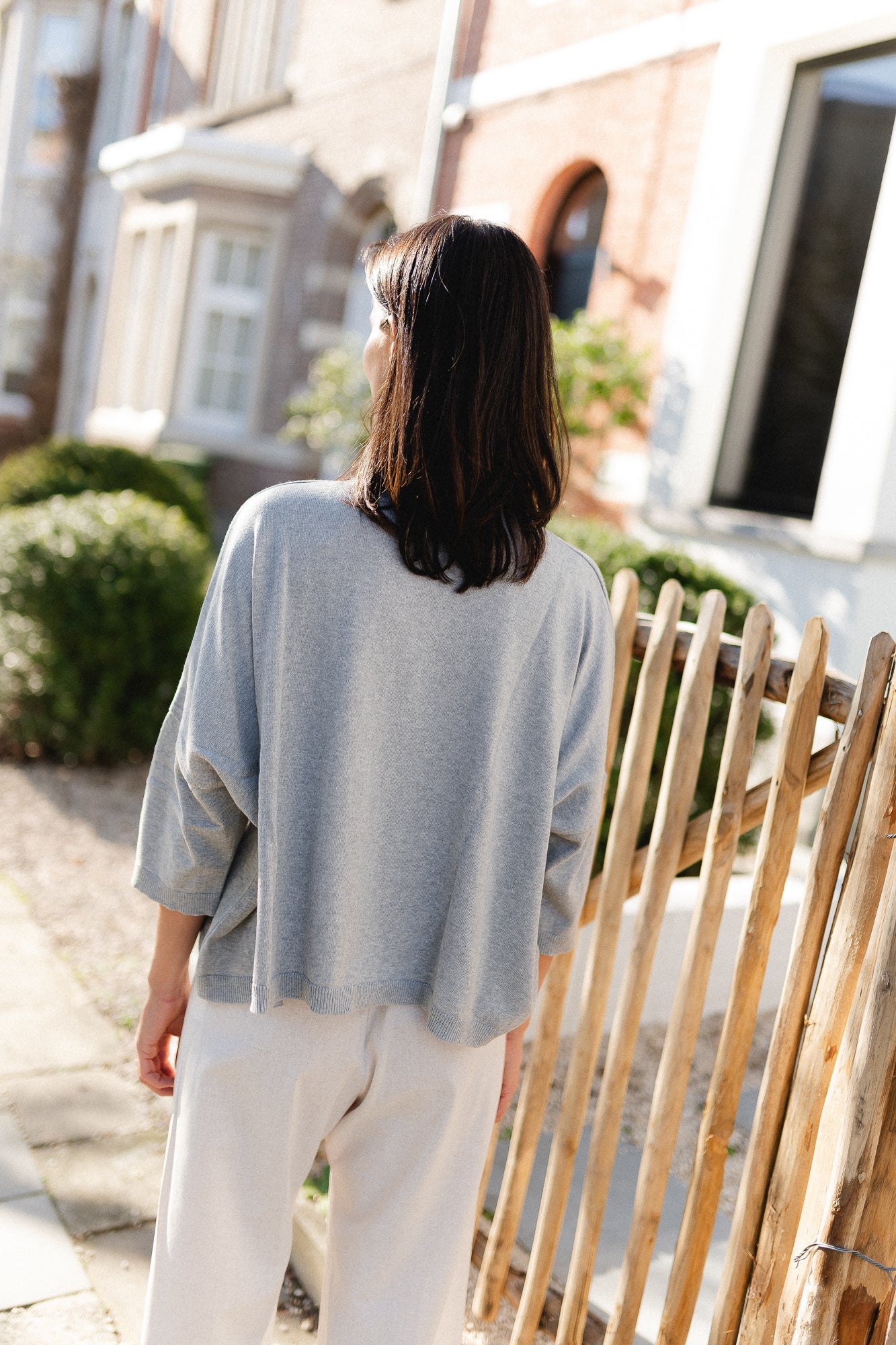Lily oversized knit grey melange