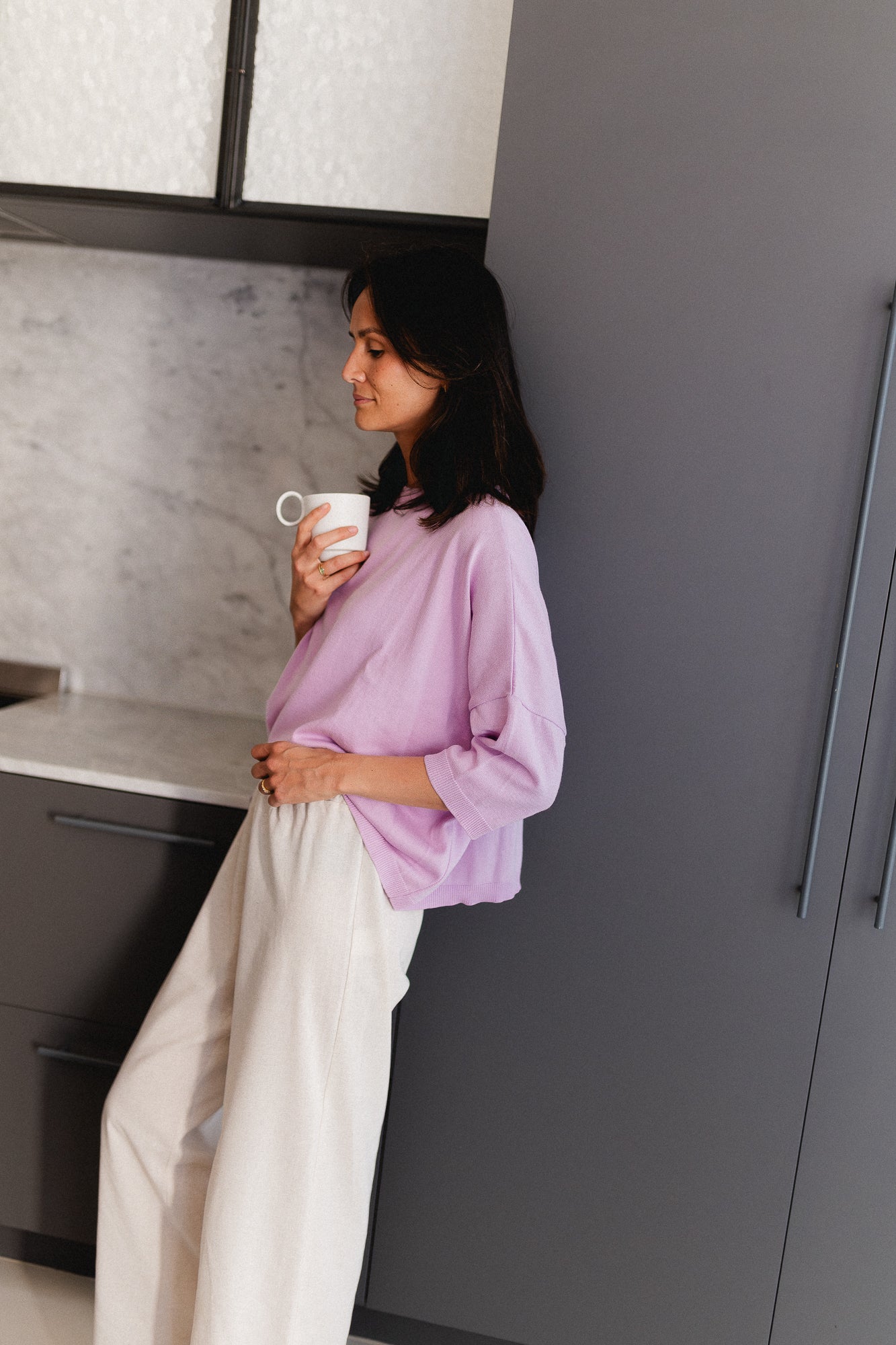 Lily oversized knit lilac